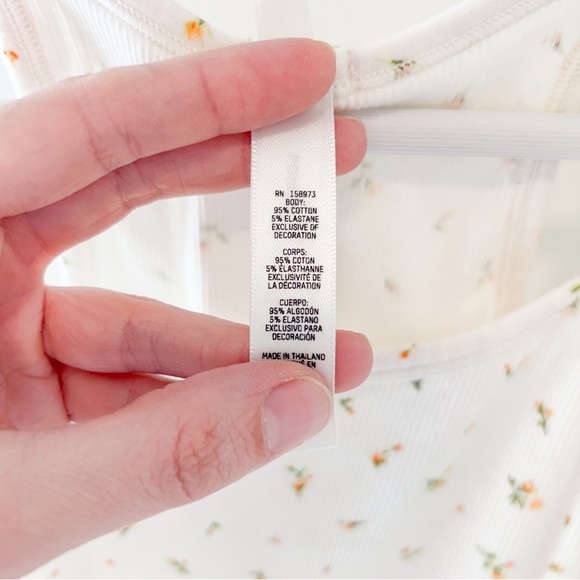 SKIMS Cotton Rib Cropped Cami - Marigold Rosebud Print Sleep Set sz SM - Picture 4 of 10